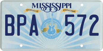 MS license plate BPA572
