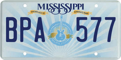 MS license plate BPA577