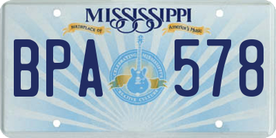 MS license plate BPA578