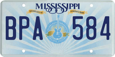 MS license plate BPA584
