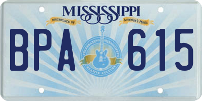 MS license plate BPA615