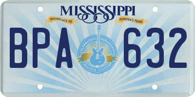 MS license plate BPA632