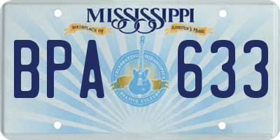 MS license plate BPA633