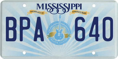 MS license plate BPA640