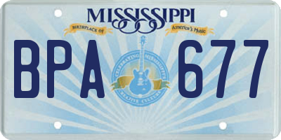 MS license plate BPA677