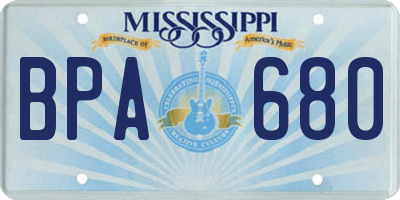 MS license plate BPA680