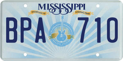 MS license plate BPA710