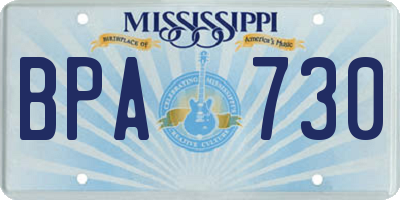 MS license plate BPA730
