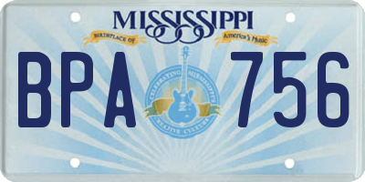 MS license plate BPA756
