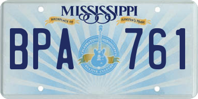 MS license plate BPA761
