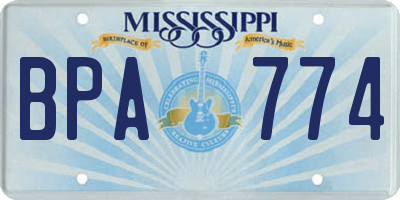 MS license plate BPA774