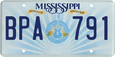 MS license plate BPA791