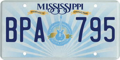 MS license plate BPA795