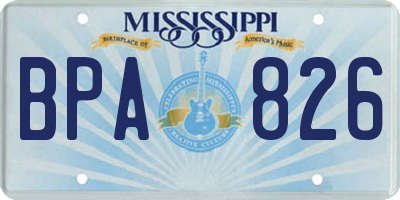 MS license plate BPA826