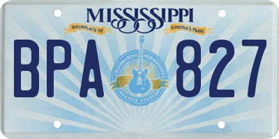 MS license plate BPA827