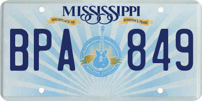 MS license plate BPA849