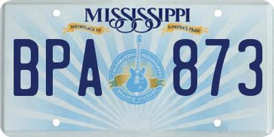 MS license plate BPA873
