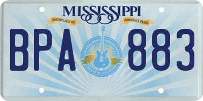 MS license plate BPA883