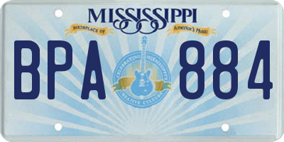MS license plate BPA884