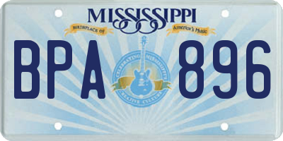 MS license plate BPA896