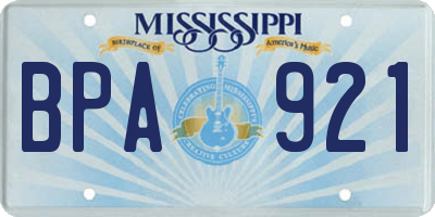 MS license plate BPA921