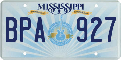 MS license plate BPA927