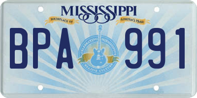 MS license plate BPA991