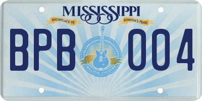 MS license plate BPB004