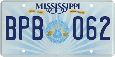 MS license plate BPB062
