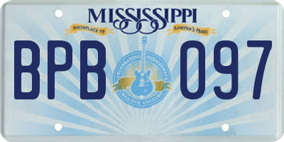 MS license plate BPB097