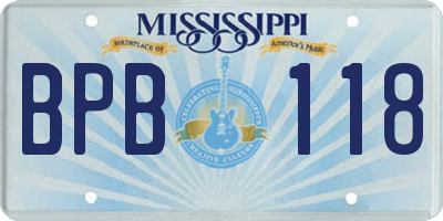 MS license plate BPB118