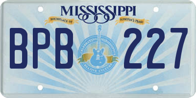 MS license plate BPB227
