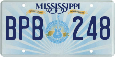 MS license plate BPB248