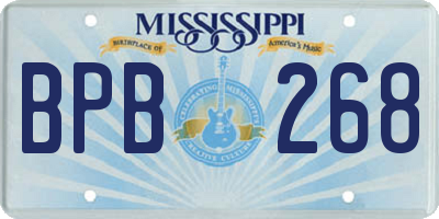 MS license plate BPB268