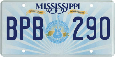 MS license plate BPB290