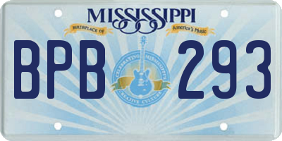 MS license plate BPB293
