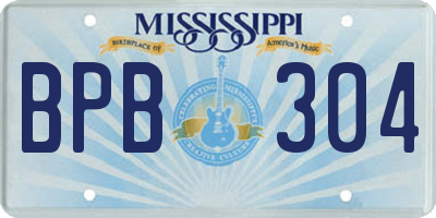 MS license plate BPB304