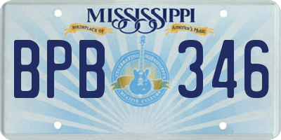 MS license plate BPB346