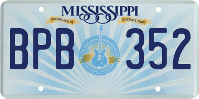 MS license plate BPB352