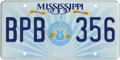 MS license plate BPB356