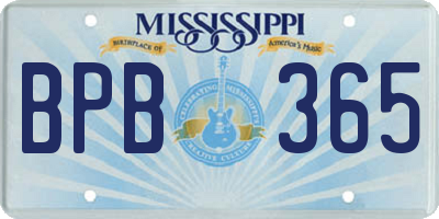 MS license plate BPB365