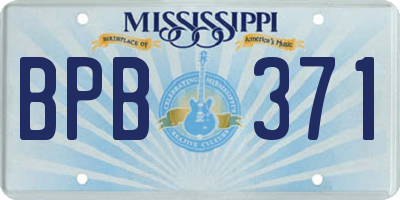MS license plate BPB371