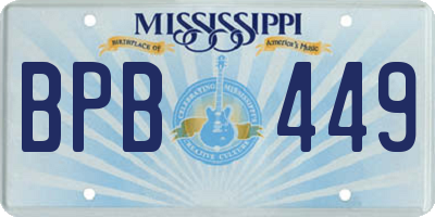 MS license plate BPB449