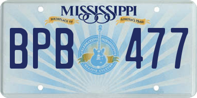 MS license plate BPB477