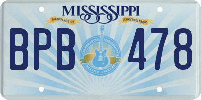 MS license plate BPB478