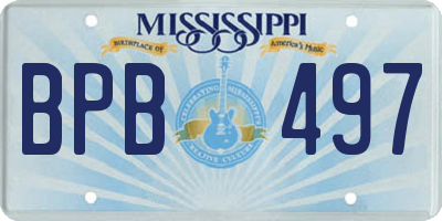 MS license plate BPB497