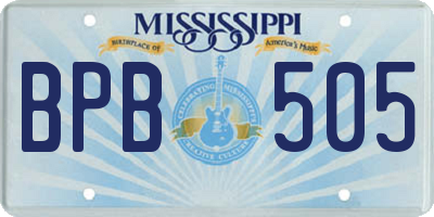 MS license plate BPB505