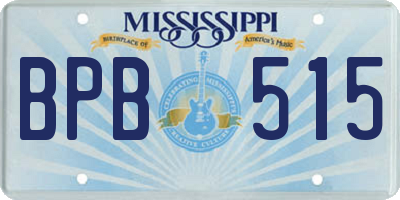 MS license plate BPB515