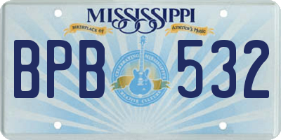MS license plate BPB532