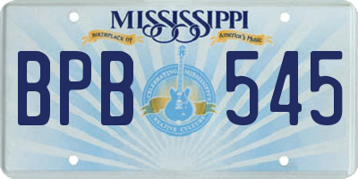 MS license plate BPB545